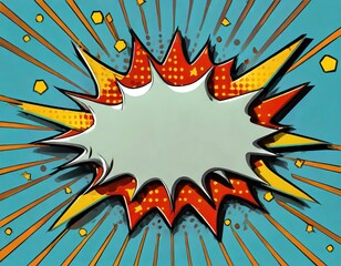 comic abstract pop art background with thunder illustration. AI Generated.