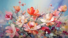 Vibrantly-colored Oil Painted Flowers - Beautiful Floral Artwork