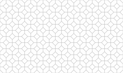 Wall Mural - grey outline with diamond and polygon seamless pattern. vector repeating texture.