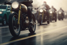 Vintage Motorcycle On The Street