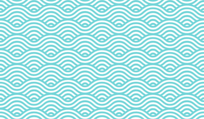 One-color seamless pattern with waves