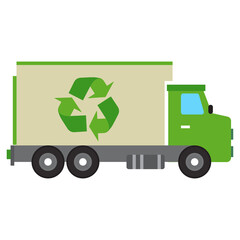 Wall Mural - Vector illustration of recycling truck icon sign and symbol. colored icons for website design .Simple design on transparent background (PNG).