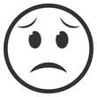 © udin - Vector illustration of afraid emoticons. icon in dark color for website design .Simple design on transparent background (PNG).