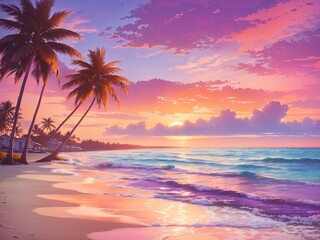 Wall Mural - sunset over the sea