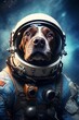 Generative AI : Dog space ranger photographic