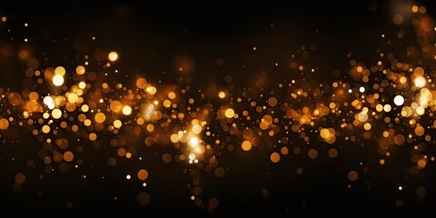 Poster - Golden elegance. Glowing abstract bokeh .Parkling holiday background. Festive radiance. Shining abstract illustration for celebrations. Enigmatic sparkle. Black and gold magical night design