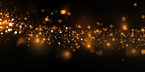 Poster - Golden elegance. Glowing abstract bokeh .Parkling holiday background. Festive radiance. Shining abstract illustration for celebrations. Enigmatic sparkle. Black and gold magical night design