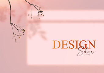 Wall Mural - soft product dispaly mock up with light from the window and leaf shadow. multiply shadow effect.
