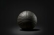 Black basketball isolated on dark gray background. Generative AI