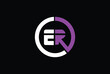 Letter E,R, ER OR RE Logo With Circle.