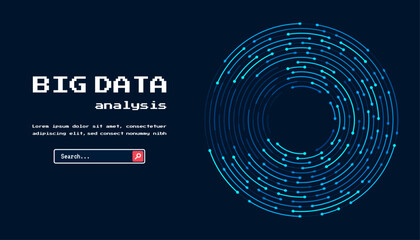 technology background. big data visualization concept. abstract technology circuit board circle