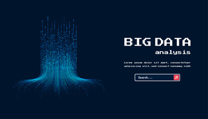 Technology background. Big data visualization concept. Information artificial neural network