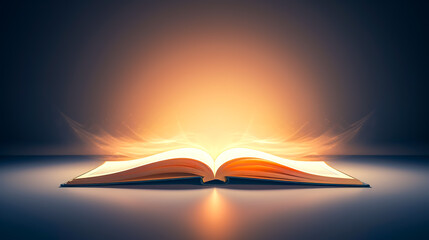 Wall Mural - Magic book, lights coming from an open book.