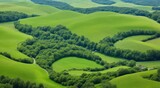 Fototapeta Pokój dzieciecy - landscape with grass and sky, landscape with fields, panoramic view of green field landscape, green field