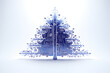Technology themed electronic blue Christmas tree with circuit board elements
