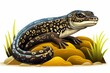 Realistic illustration of spotted moray eel isolated on white background. Generative AI