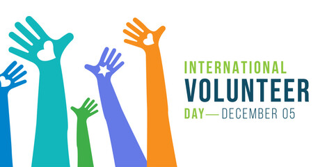 Wall Mural - Vector illustration of International Volunteer day is observed every year on December 5, to promote volunteering and recognize volunteer contributions to the achievement