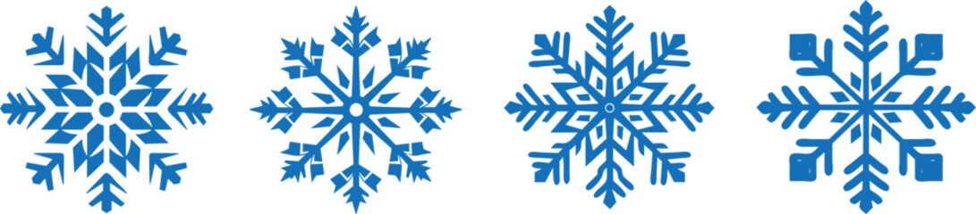 Snowflake vector. Silhouette of snowflakes for winter decoration