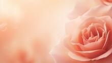 Rose Flower Background, Closeup With Soft Focus, Blurred Background
