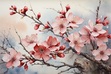 Wall Mural - pink cherry blossom