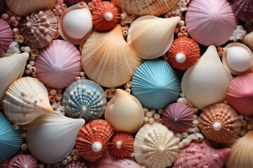 Wall Mural - seashells on the beach