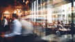 © Thanapipat - Blurred restaurant or cafe background. Tables and chairs in the lobby.  Blurred bokeh basic background for design