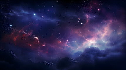 A breathtaking alien landscape featuring majestic mountains with two mesmerizing starlit cosmic backdrop.
