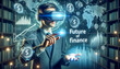 未来の金融：VRゴーグルで見るホログラフィック経済チャート
