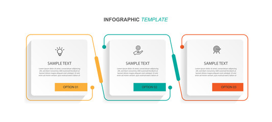 Wall Mural - Infographic template vector element with 3 options or step 