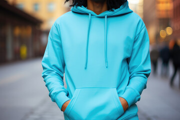 Blue hoodie mockup for logo