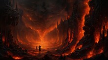Hell Concept, A Place Regarded In Various Religions As Spiritual Realm Of Evil And Suffering, Often Traditionally Depicted As A Place Of Perpetual Fire Beneath The Earth Where The Wicked