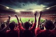 football or soccer fans at a game in a stadium, Generative AI