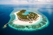Exquisite Maldives island and beach for an opulent vacation. Generative AI