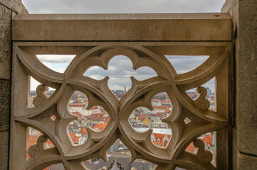 detail of the facade of the cathedral of st mary