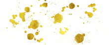 Gold Paint Splatters On Transparent Background Clip Art