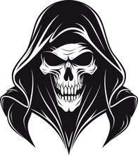 Noble Keeper Of Souls Black Emblematic Icon Embrace Of Darkness Iconic Reaper Emblem