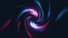Swirling Neon Colored Blue And Red Spiral Light Waves Abstract Background. 