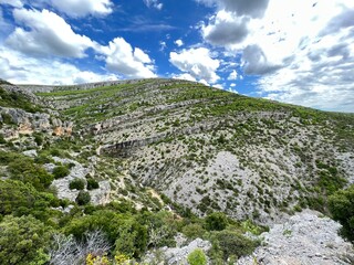 Wall Mural - Bijela voda stream canyon or Bijela river karst canyon, Karin Gornji - Croatia (Kanjon potoka Bijela voda ili krški kanjon Bijela rijeka, Karin Gornji - Hrvatska)