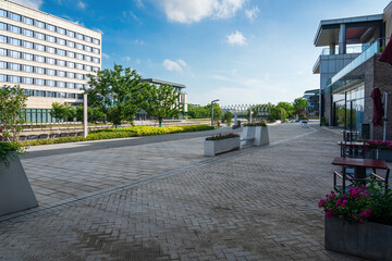 Canvas Print - Empty modern urban business buildings