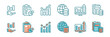 set of diagram data statistic chart icon vector business finance management report analysis graph symbol illustration