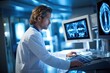 © Alina Zavhorodnii - A young male doctor is looking at a skull X-ray on a computer.