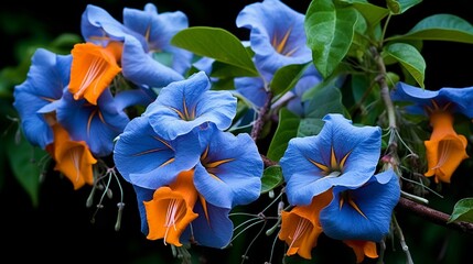 Delicate Blooming Wildflower in Fresh Blue Nature generated by AI tool 