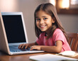 © anmitsu - Happy smiling child studying on computer