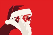 Man Claus Beard Christmas Holiday Santa Background Red