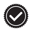 © Maksim - Yes round stamp icon. Seal with check mark icon. Symbol of approval. Approved icon.