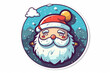 Illustration of a sticker with the image of Santa Claus. Generative AI.