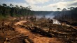rapid and unprecedented destruction of the Amazon rainforest due to logging and human activity