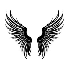 Aufkleber - Angel Wings icon collection. Cartoon hand-drawn vector illustration. Set of Sketch Angel Wings
