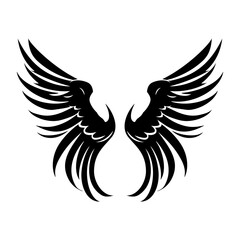 Aufkleber - Angel Wings icon collection. Cartoon hand-drawn vector illustration. Set of Sketch Angel Wings