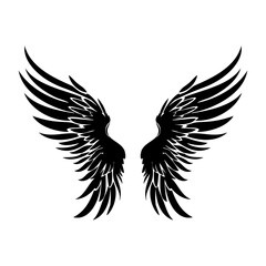 Aufkleber - Angel Wings icon collection. Cartoon hand-drawn vector illustration. Set of Sketch Angel Wings